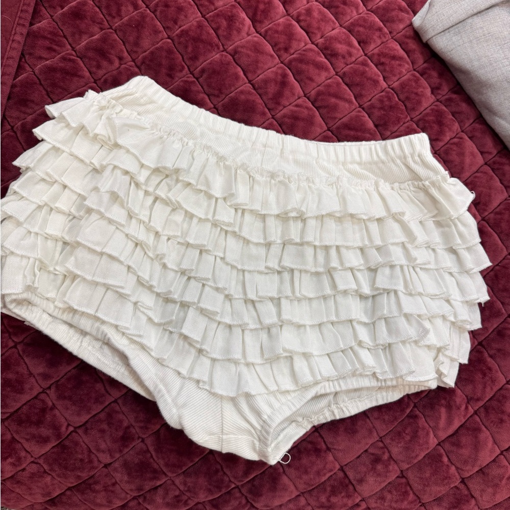 White Ruffled Shorts / Bloomers (Cotton)